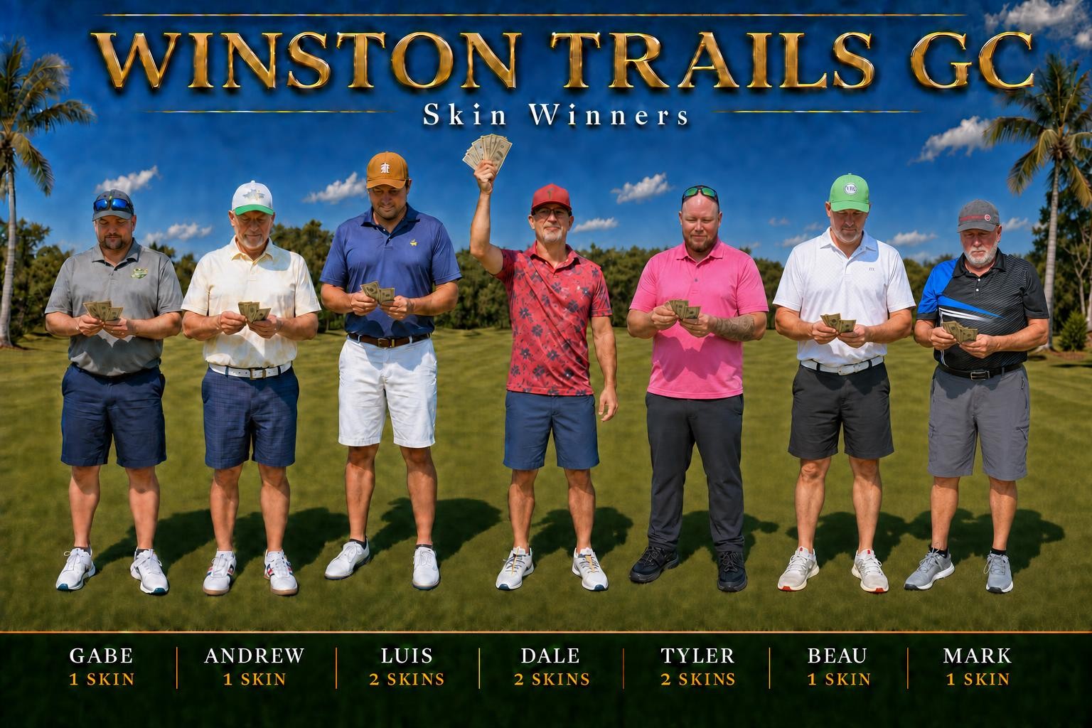 Skins winners from the October 18, 2026 ATG Golf event at Winston trails GC